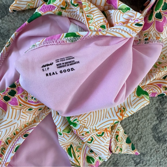 Aerie Floral Tie Cut Out One Piece Swimsuit size Small - Picture 4 of 6